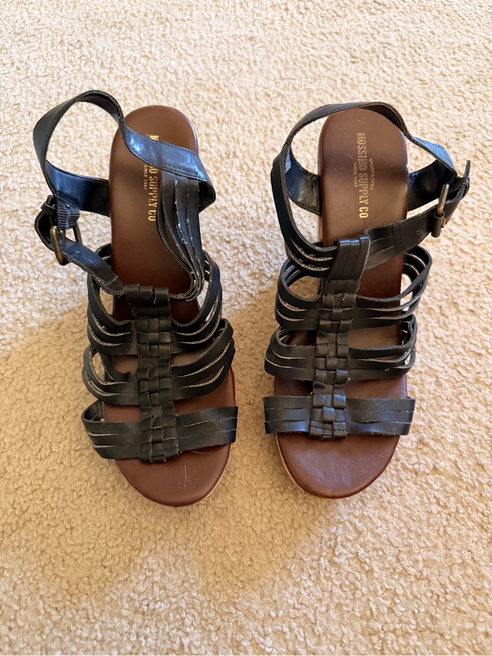 Mossimo Supply Co. Black Strappy Wedge Sandals